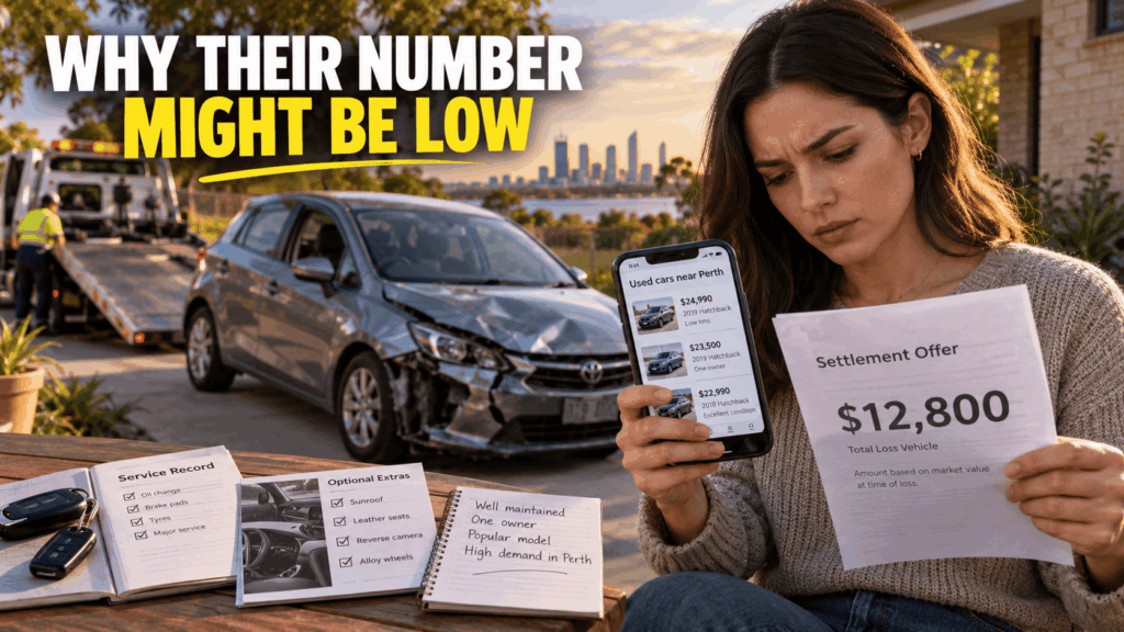 Comparing an insurer total-loss payout with a cash offer from a licensed Perth wrecker